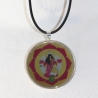 Engel Kette mit Erzengel Jophiel, Schutzengel Halskette pink
