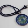 Halskette mit Keltischer Knoten Auge Anhänger blau an Kordel