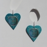 Große Herz Ohrringe in Türkis Blau mit Delphin Motiv Soulmates