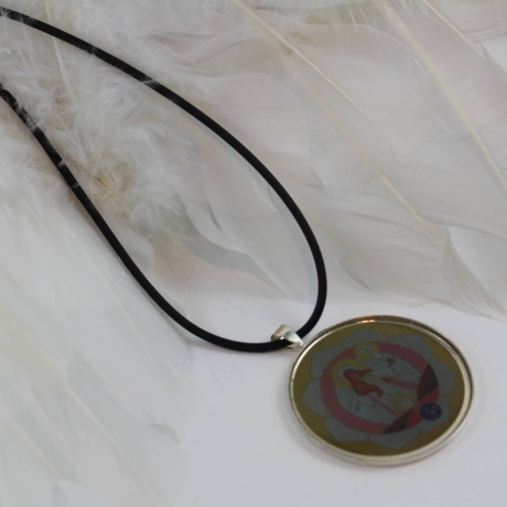 Engel Halskette mit Erzengel Azrael Anhänger an Kautschukkordel
