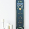 Wand Deko mit Rumi Poesie Zitat und Delphin Herz mit Blattgold