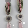 Engel und Rosenquarz Halskette im Boho Stil mit Erzengel Chamuel