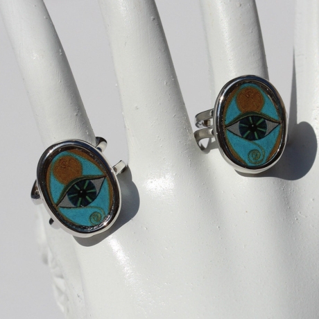 Ringe 2er Set Auge Glücksbringer Schmuckset Boho Schmuck