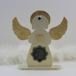 Erzengel Metatron Glücks Engel Figur in Cremeweiß mit Blattgold Erzengel Metatron Glücks Engel Figur in Cremeweiß mit Blattgold