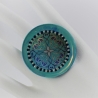 Dekorativer Ring mit Delphin Mandala Soulmates in Türkis Blau