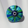 Talisman Ring mit Glücksbringer Mati Auge in Blau Türkis Petrol