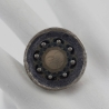 Ring mit Mond Mandala in runder Fassung silberblau blaugrau
