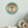 Wandteller mit Turteltauben und Herz in Türkis Grün Gold