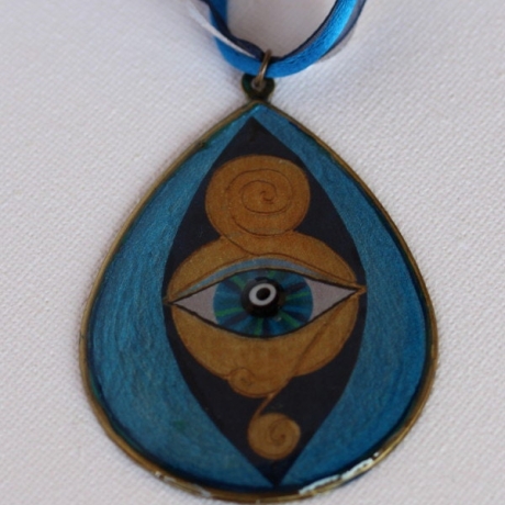 Amulett Halskette mit Auge, Glücksbringer Damen Schmuck Türkis