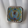 Engel Ring mit Erzengel Gabriel in Lotus Blume hellblau blau