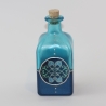 Deko Flasche mit Delphin Mandala, Delfin Glas Dekoration blau