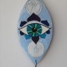Glücksbringer Auge Wand Deko mit Engel und Lotusblume, hellblau