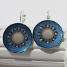 Ohrringe mit Mond Mandala in blau, Brisuren Ohrhänger für Damen