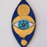 Mati Auge Wand oder Tür Deko mit Spirale in Blau Gold