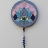 Drittes Auge Wand Deko mit Lotus Symbol und Om, lila violett