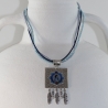 Boho Halskette mit Erzengel Haniel in Eckigem Traumfänger