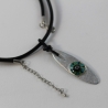 Halskette mit Glücksbringer Auge in Türkis Blau an Lederkordel