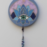 Drittes Auge Wand Deko mit Lotus Symbol und Om, lila violett