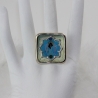 Engel Ring in Hellblau Mint, Erzengel Raguel mit Taube Damenring