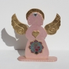 Chamuel Engel der Liebe Glücksengel Figur in Rosa Altrosa Gold