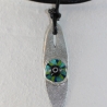 Halskette mit Glücksbringer Auge in Türkis Blau an Lederkordel