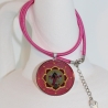 Erzengel Jophiel Collier Halskette, Engel Schmuck in Rosa Pink