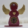 Erzengel Jophiel Glücks Engel Figur in Fuchsia mit Blattgold