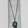 Boho Halskette mit keltischem Auge Motiv, Quasten und Ankh, grün