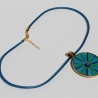 Mediterrane Halskette mit leuchtendem Mati Glücksbringer Auge
