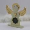 Erzengel Metatron Glücks Engel Figur in Cremeweiß mit Blattgold