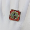Engel Ring mit Erzengel Uriel in Lotus Blume, Damenring orange