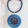 Engel Collier Kette in Blau mit Erzengel Michael in Lotusblume