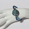 Unikat Armband mit Delphin Mandala und Ewigkeits Knoten, blau