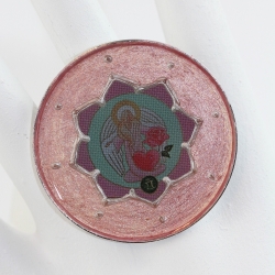 Ring mit Erzengel Chamuel, Engel der Liebe Schmuck in Rosa Pink