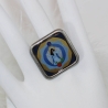 Quadratischer Ring mit Erzengel Haniel, Engel Schmuck in Blau