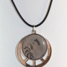 Weiße Taube Halskette mit Friedensymbol, Friedenstaube Kette