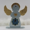 Erzengel Raguel Glücks Engel Figur mit Blattgold in Hellblau