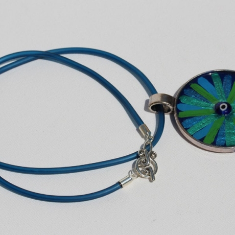 Legere Halskette in Blau Dunkelblau mit Glücksbringer Auge