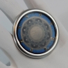 Dekorativer Ring mit Mond Mandala in Blau Grau Silber