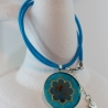 Erzengel Sandalphon in Lotus Halskette, Engel Kette Türkis Blau