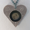 Dekorative Halskette mit Herz Anhänger, Perlenkette mit Taube