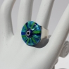 Talisman Ring mit Glücksbringer Mati Auge in Blau Türkis Petrol