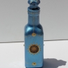 Eckige Deko Flacon Flasche mit Sonne, Glas Dekoration blau gold