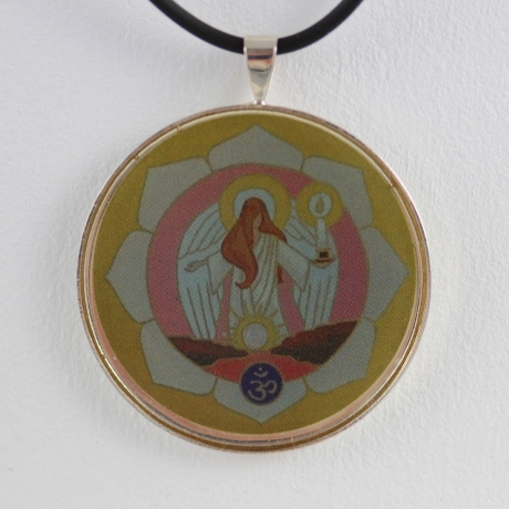 Engel Halskette mit Erzengel Azrael Anhänger an Kautschukkordel