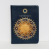 Notizbuch mit Sonne Mandala in Blau Gelb Gold Dunkelblau