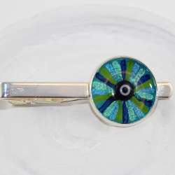 Krawattennadel mit Auge Türkis Petrol, Glücksbringer für ihn
