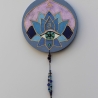 Drittes Auge Wand Deko mit Lotus Symbol und Om, lila violett