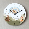 Kinder Wanduhr Regenbogen lautlos Faultier Tiere Geburtsdatum