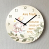 Wanduhr Elefant Baby Geburtsdaten Geburt Junge Mädchen Uhr 25 cm