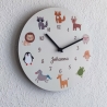 Personalisierte Wanduhr mit Tieren Schaf Kinderuhr mit Name